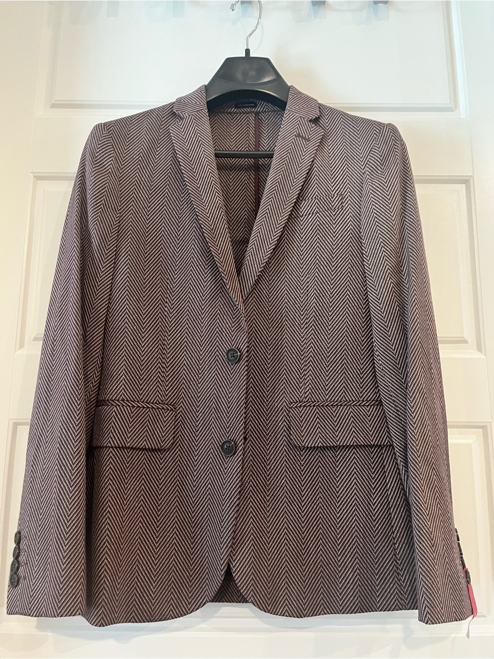 J. Ferrar Mens Slim Fit Sport Coat Burgundy